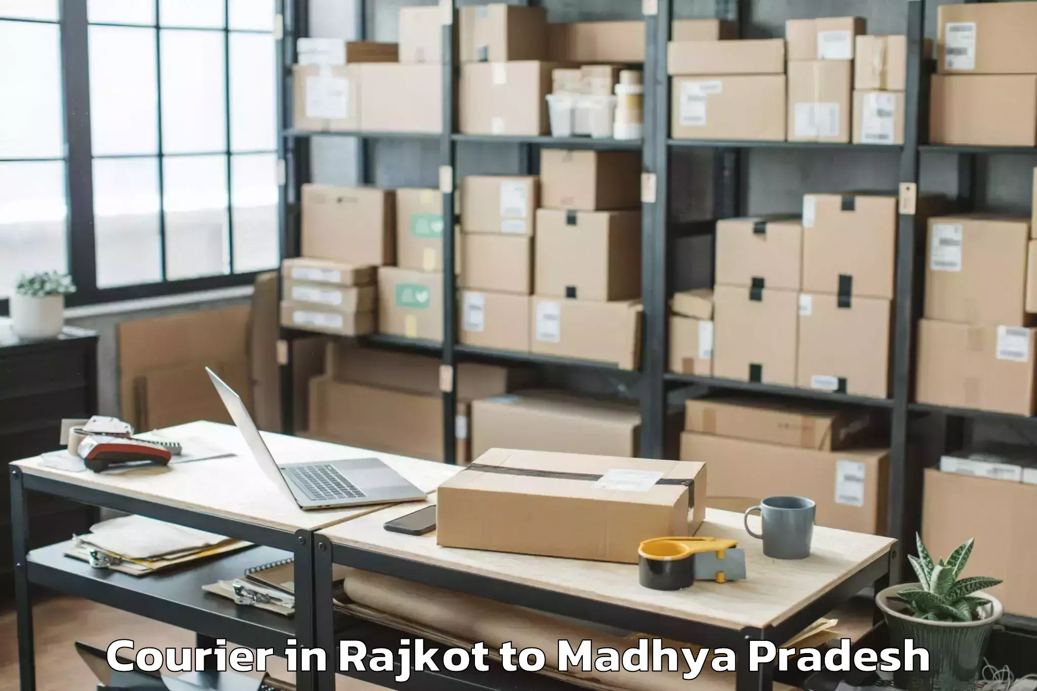 Leading Rajkot to Nasrullahganj Courier Provider